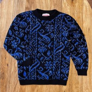 Black Blue & Silver Vintage Sweater